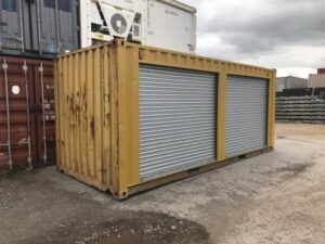 Yellow 20ft Used Container – Dual Side Roll-Up Doors - Image 3