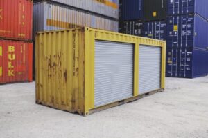 Yellow 20ft Used Container – Dual Side Roll-Up Doors - Image 4